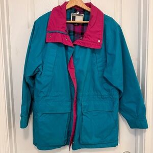 EUC Vintage 90s Pacific Trail Colorblock Flannel Lined Anorak Parka